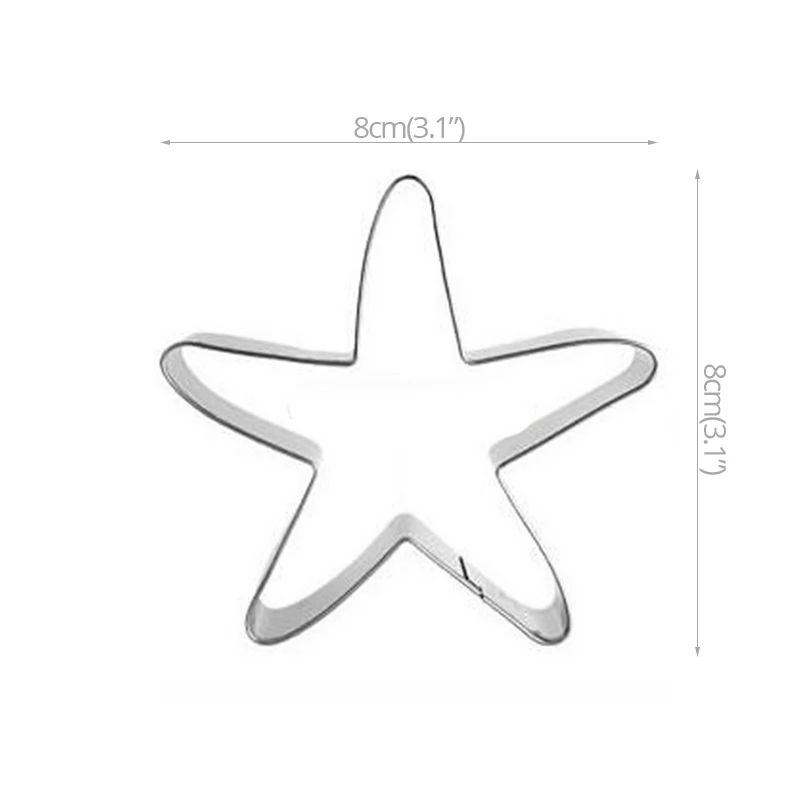 3pcs starfish shell sea horse cookie cutter mermaid under the sea party decoration Stainless steel biscuit mold girl birthday
