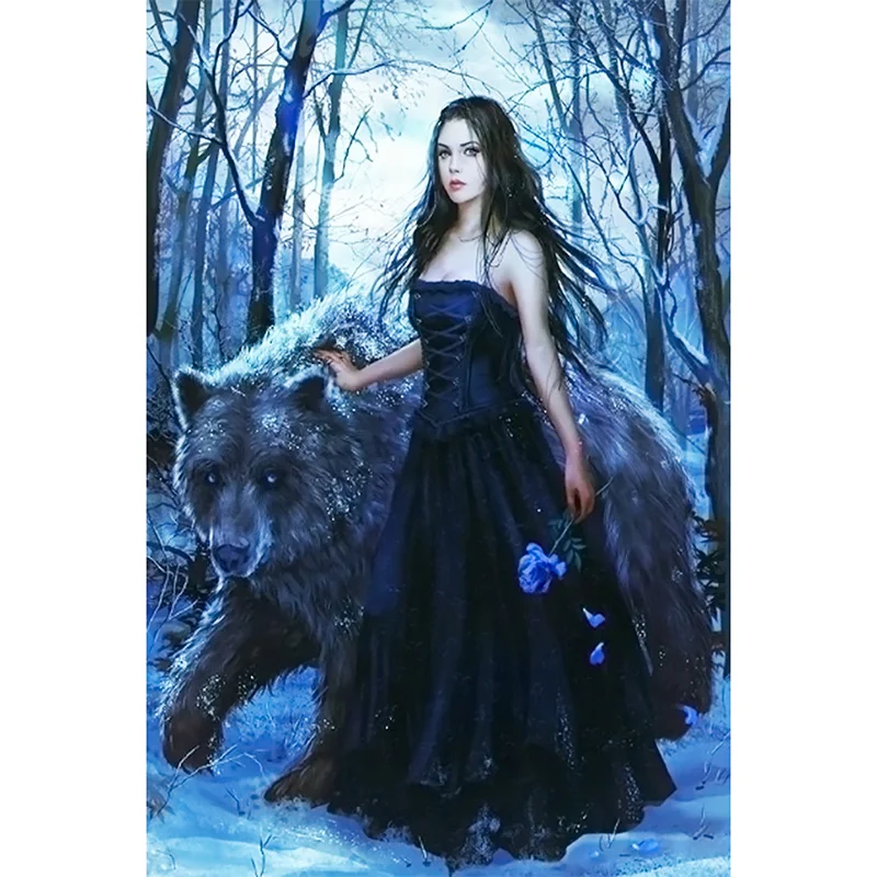 

Full diamond embroidery 5d cross stitch diy diamond painting icons christmas decoration Beauty & Bear KBL