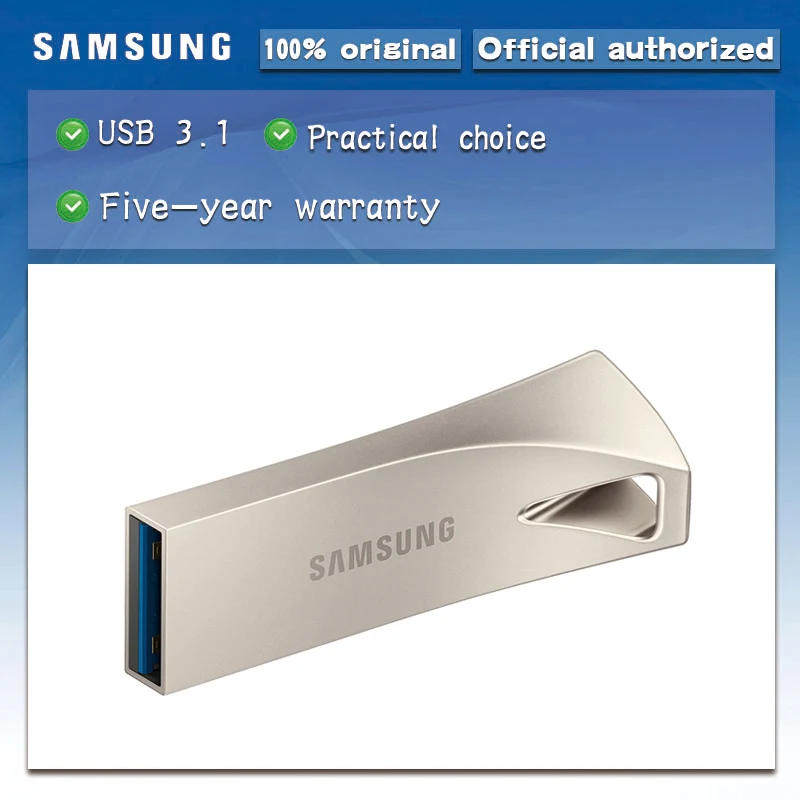 Samsung usb3 1 bar plus usb metal flash drive 32gb 64gb 128gb 256gb pen