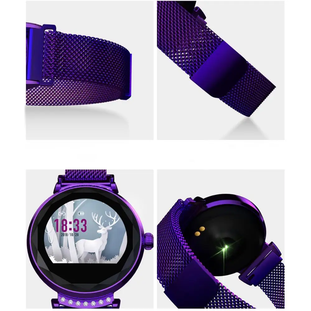 LEMDIOE женские умные часы Для женщин Водонепроницаемый IP67 сердечного ритма крови Давление монитор мульти-спортивный режим Smartwatch для IOS и Android