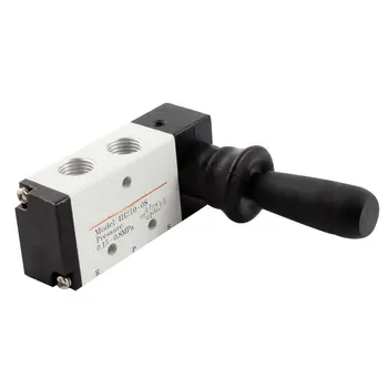 

Pneumatic Air Inlet 2 Position 5 Way Manual Hand Pull Valve Gray+Black