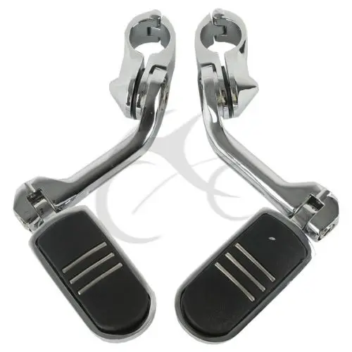 

Motorcycle 1-1/4" 32mm Foot Rests Footpeg Long Angled Streamliner Highway Engine Guard For Harley Electra Glide Road Glide