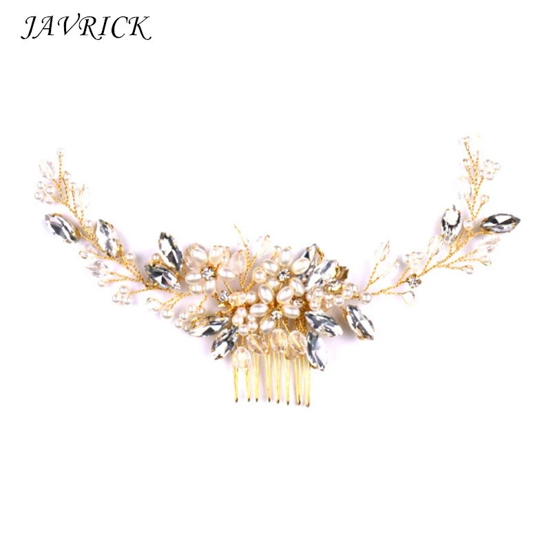 

Bride Comb Hair Headwear Pearl Headdress Wedding Handmade Jewelry Elegant Luxury