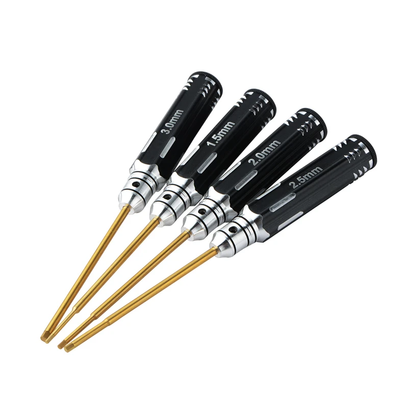 

Screwdriver Tools 4 in 1 Hexagon Head Hex Screw Driver Tools Set Kit 1.5,2.0,2.5,3.0mm for RC Helicopter Car