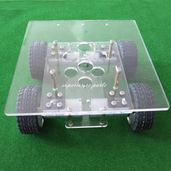 

Acrylic Intelligent Smart 180180 Car with Four Gear Motor 4WD Chassis Tracking Robot 3 Layer for DIY Micro Model