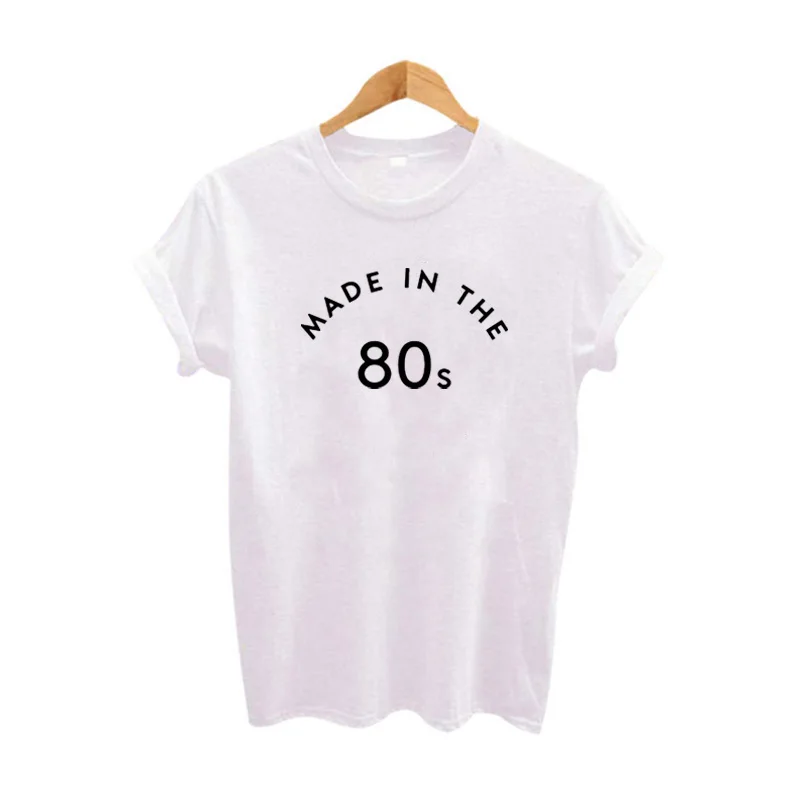 

Made In The 80s Harajuku Vintage T Shirt Tumblr Women Clothes 2019 Summer Tops Black White Printed Tshirt 80s Female T-shirt