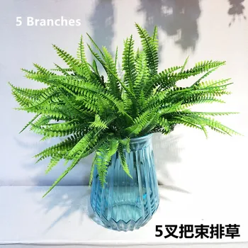 

5pcs 5 branches plastic Phyllodium and 7 forks asparagus bundles artificial plants artificial greenery