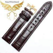 New Arrival!!! GENUINE DARK BROWN ALLIGATOR, CROCODILE LEATHER SKIN WATCH STRAP BAND 20mm