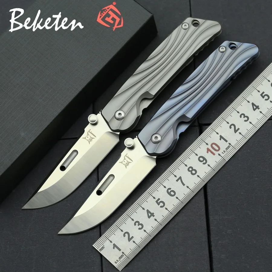 Складной нож BEKETEN M390 steel HT02 flipper титановая ручка карманный подарочный для кемпинга