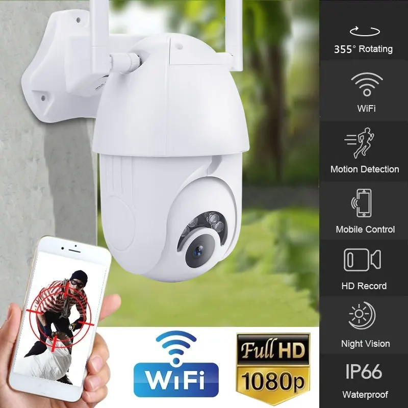 PTZ Dome IP Camera Waterproof Home Security Dome Wifi Camera Monitor Camera 2.0MP Wifi Security Camera for Android Windows PTZ Dome IP Camera Waterproof Home Security Dome Wifi Camera Monitor Camera 2.0MP Wifi Security Camera for Android Windows