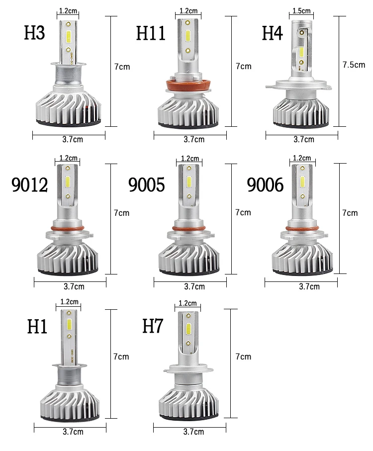 Все в одном H4 H13 9004 9007 автомобиля светодиодный фар с новое обновление мини CAN-шина COB Чип H1 H3 H4 H7 H11 9005 9006 светодиодный налобный фонарь лампы