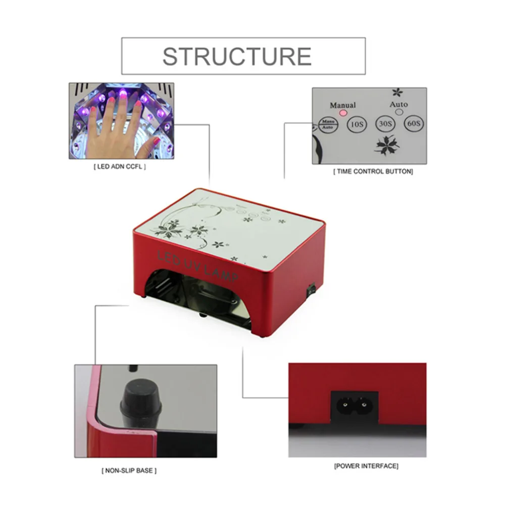 

LED 35W UV Lamp Nail Dryers 100-240V For Art Manicure Gel Polish Nail Art Tools Curing Drop Shipping Wholesale