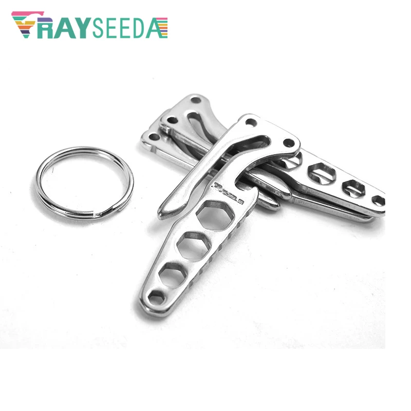 

Rayseeda Universal Hexagon Wrench Bottle Opener Keychain 3 in 1 Multi Outdoor EDC Tools Stainless Steel Pocket Portable Spanners