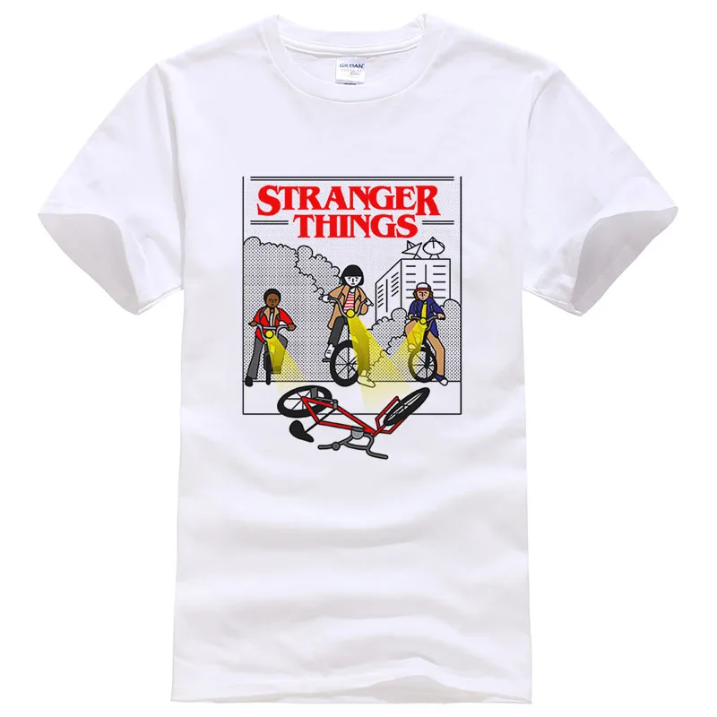 

Newest 2017 Fashion Stranger Things T Shirt Men's T-shirt Summer Cotton Hipster Tops Cool Tee Clothing #048