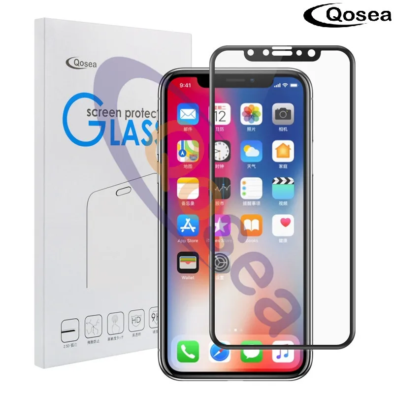 Для iPhone X 10 закаленное стекло 9h гальваническим 4D круглый полный изогнутый край