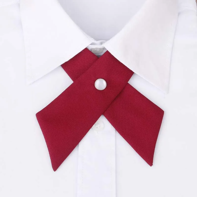 Mantieqingway Cross Collar Tie for Men Formal Casual Solid Color