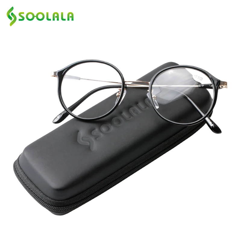 

SOOLALA Reading Eye Glasses Frames for Men Women Eyeglasses Frame Eyewear Frames Men Round TR90 Frame Glasses