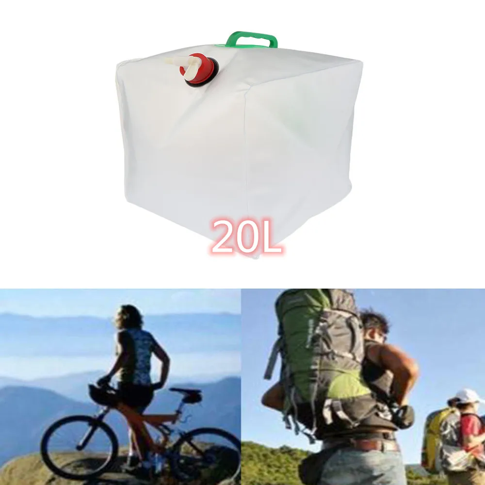 5 Gallon/20L Portable Water Bag Collapsible PVC Water Container Outdoor Camping Mountaineering Backpack Cycling Water Carrier 