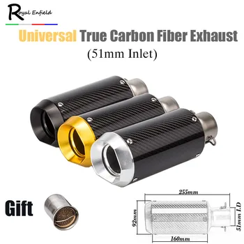 

Universal Carbon Fiber Motorcycle Exhaust Muffler Modified AR Exhaust Pipe z800 cbr125 cbr600 cb750 With DB Killer CNC Exhaust