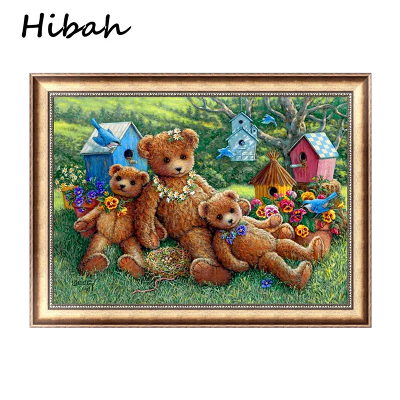

New 5D Diy Diamond Painting Cross Embroidery Bear Doll Decorative Sticker Drill Embroidery Christmas Decoration New Year Gift