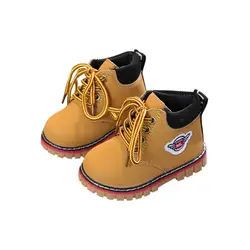 Детские сапоги кожаные непромокаемые ботинки martin осень/зима модные детские удобные ботинки для девочек и мальчиков повседневная обувь