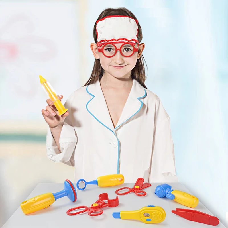 דוקטור צעצועים Children Doctor Nurse Medical Equipment Pretend Play Set Educational Toy Kids