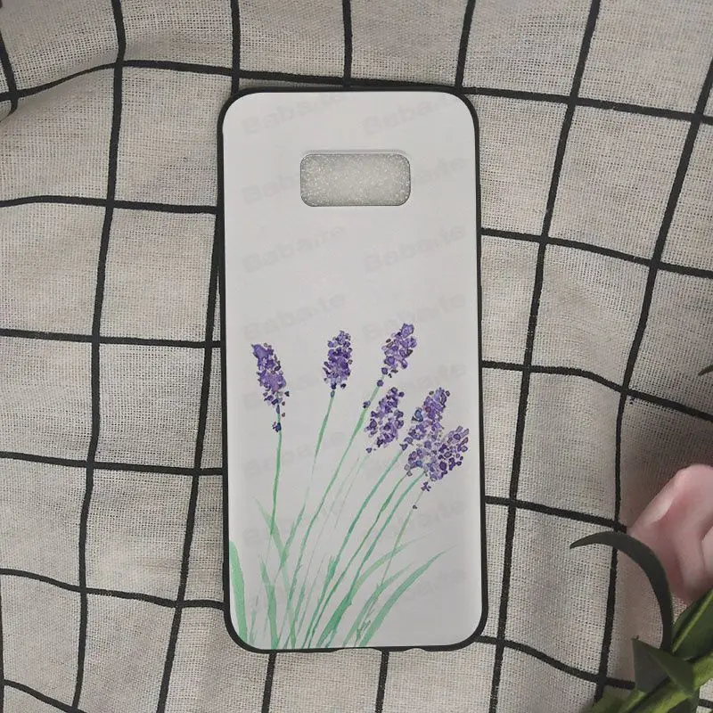 Мягкий чехол для Samsung Galaxy s10 s10plus s9 s8 plus s7 s6edge с узором лавандового и фиолетового