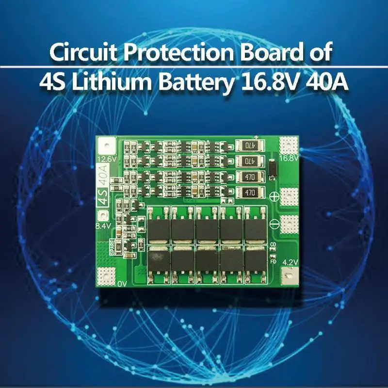 4S 40A литий-ионная литиевая батарея 18650 зарядное устройство PCB BMS Защитная плата с балансом для электродвигателя 14,8 V 16,8 V Lipo модуль ячейки