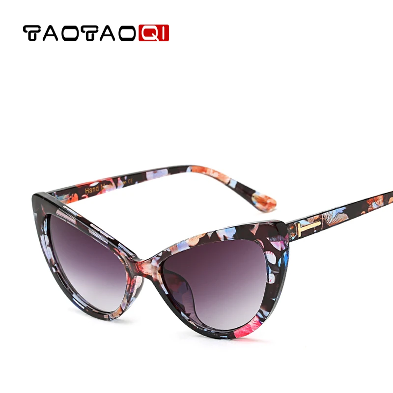 TAOTAOQI Роскошные кошачий глаз солнцезащитные очки Для женщин солнцезащитные очки модные женские Винтаж очки женский Треугольники пикантные