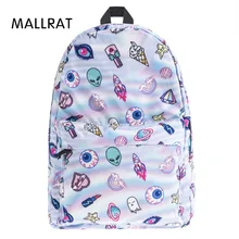 MALLRAT cute patch holo 3D school bags for teenager Print Fashion mochila masculina casual bookbag backpacks rugzak sac a dos