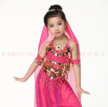 

Child dance accessories gold coins veil child belly dance hair accessory 0.93*0.46m scarf
