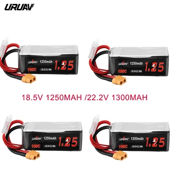 

1 /2 /4PCS URUAV 22.2V 1300mAh 100C/200C 6S 18.5V 1250mAh 100C 5S Lipo Battery for RC FPV Drone RC Models Spare Part DIY Accs