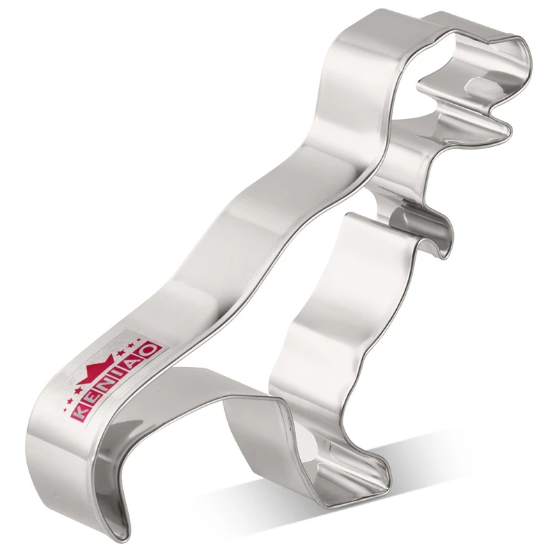 

KENIAO T-Rex Cookie Cutter for Kids - 11.4 x 9.9 cm - Dinosaur Biscuit and Fondant Cutter - Stainless Steel