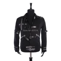 Rare MJ Michael Jackson Black Cotton Elastic Slim BAD Jacket Costume Clothing for Man Adore Stars 2