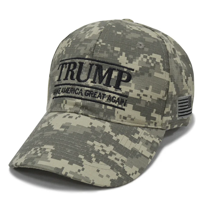 Geebro Make America Great Again Embroidery USA Flag Donald Trump Hat Cotton Baseball cap Outdoor Camouflage Military cap - Цвет: 2