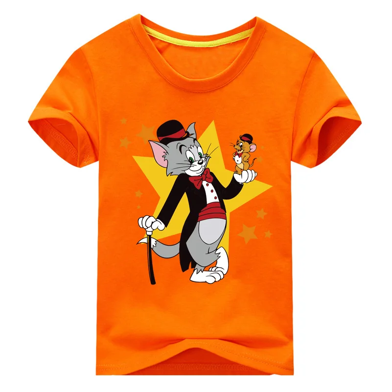 Г. Детская футболка для мальчиков и девочек с рисунком мышки, кота, футболки с короткими рукавами, топы, одежда Детский хлопковый летний костюм ACY109