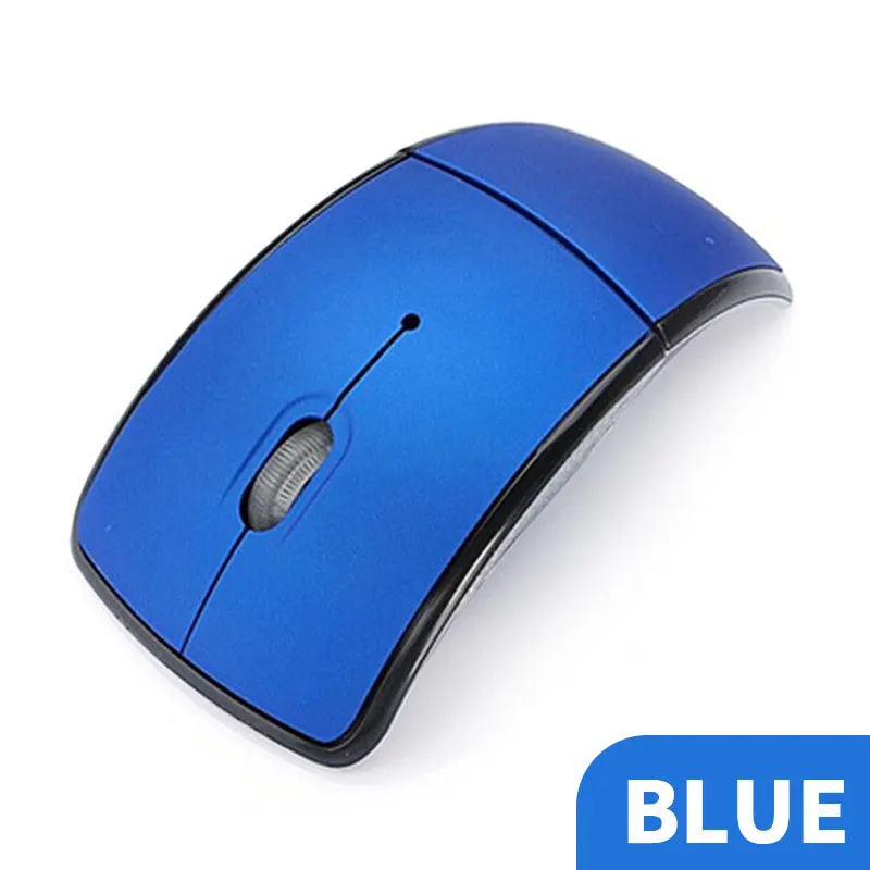 2,4G Беспроводная складная Мышка для путешествий, компьютера, ПК, оптическая мини Бесшумная мышь, мышь с USB нано приемником для ноутбука, настольного ноутбука - Цвет: Blue