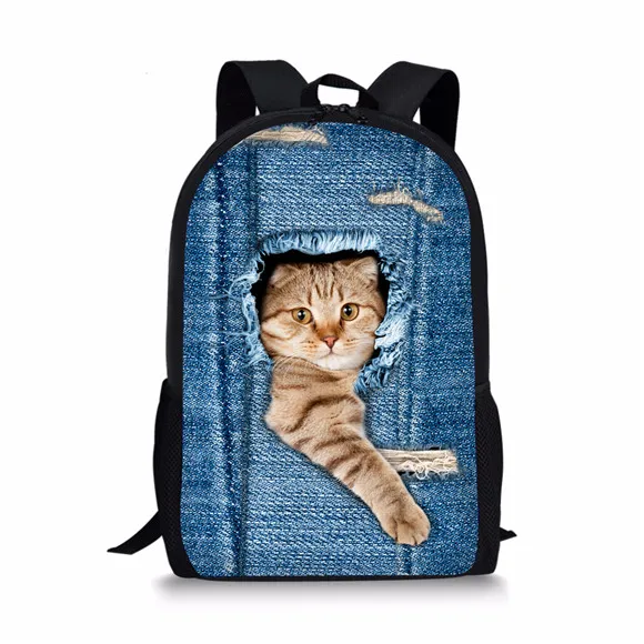 FORUDESIGNS/Очаровательные школьные сумки с котенком и кошкой для девочек-подростков; рюкзак для студентов; Kawaii; фиолетовый рюкзак; Mochila; Новинка года - Цвет: C3303C