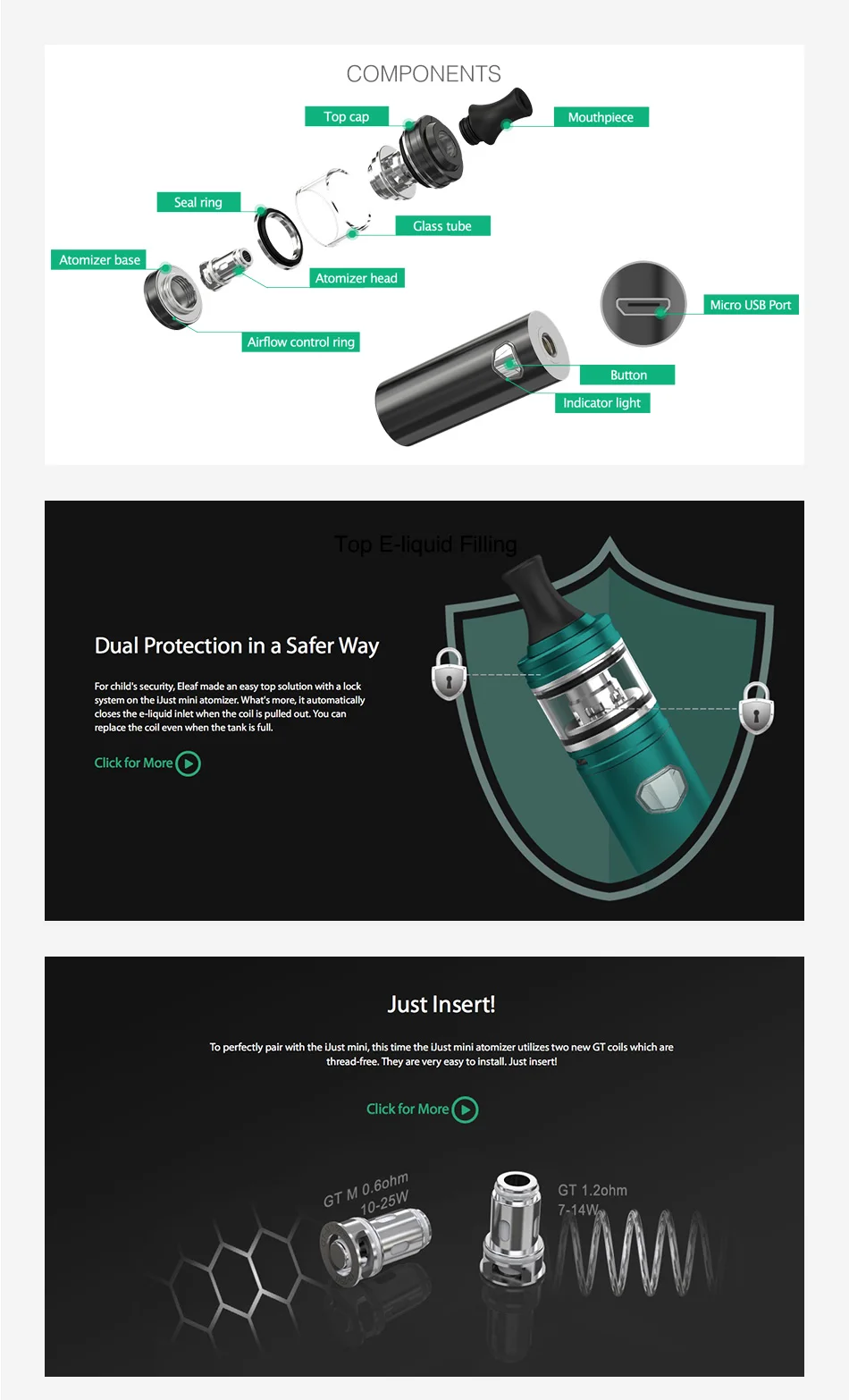 Eleaf iJust Mini Vape Pen Kit 1100mAh