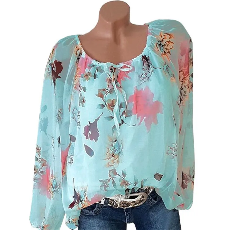 Floral long sleeve blouse o-neck 5xl womens tops and blouses 2019 korean streetwear plus size women chiffon blouse woman tops Floral long sleeve blouse o-neck 5xl womens tops and blouses 2019 korean streetwear plus size women chiffon blouse woman tops