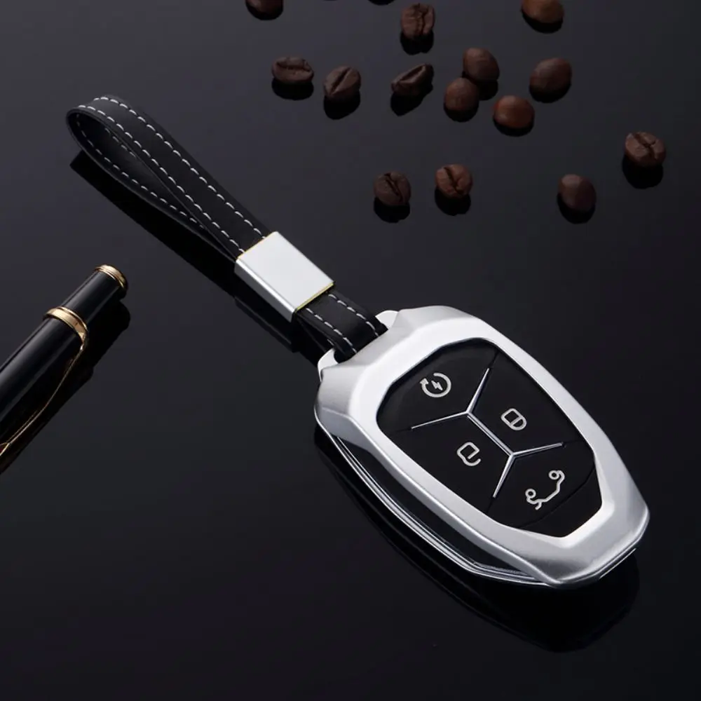 

ATOBABI Aluminum Alloy Car Fob Key Case Remote Shell Cover Protective Frame For LYNK&CO 01 Geely 2018 Smart Keys Car Accessories