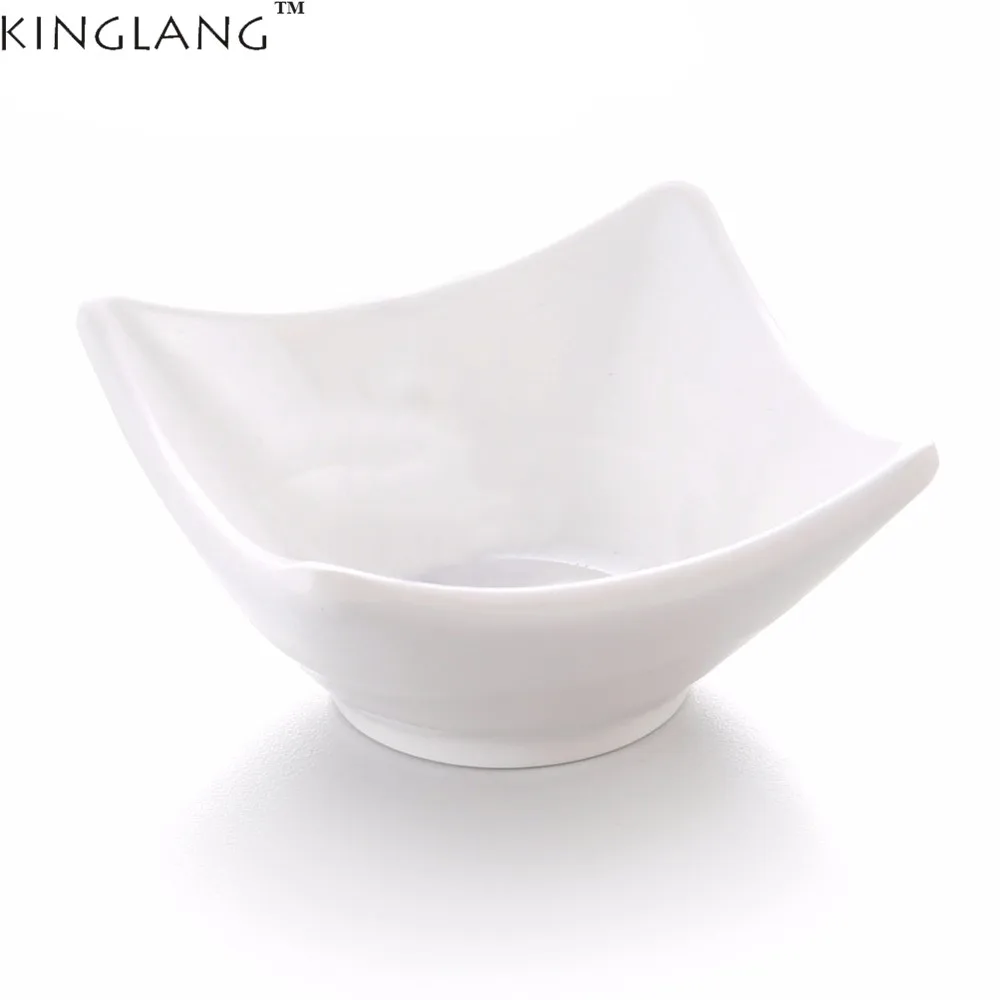 

KINGLANG Plastic Melamine White Small Soy Sauce Dish Tableware