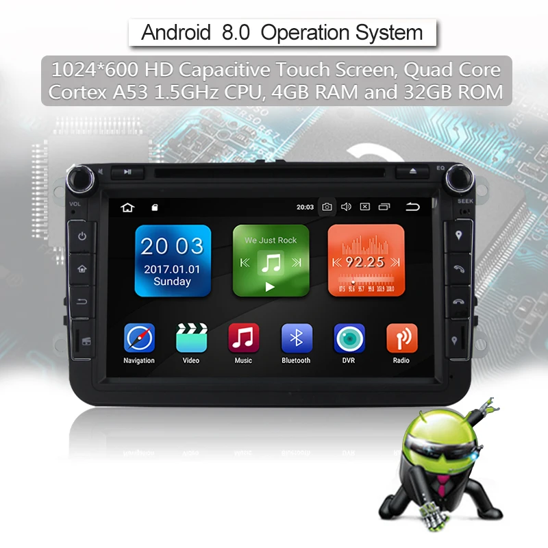 Clearance IPS DSP Android 8.0 2 DIN DVD player For Seat Altea Leon Toledo VW Passat B5 b6 V6 B7 POLO golf 5 6 touran TIGUAN SAGITAR GPS 6