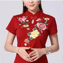 Хороший Национальный Ветер 2 d Вышивка летняя одежда пальто вышитые большие размеры футболка с короткими рукавами хлопок оказать подкладки верхней garme