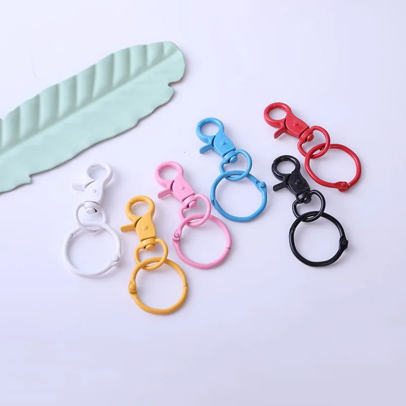 

5pcs Color Paint Keychains DIY Women Fashion Jewelry Accessories Metal Binder Clips Key Ring High Quality Keychains Handmade