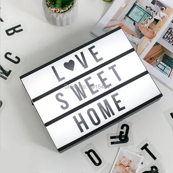 

DIY LED Lightbox LED Night Light Box Modern Table Desk Cinematic Lamp Letters Number Battery USB Decor Cinemal Indoor Decoration