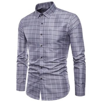 

2019 Spring & Autumn Long Sleeve Mens Shirts Asian Size S M L XL XXL XXXL XXXXL XXXXXL Plaid Shirt Men Slim Design men shirt