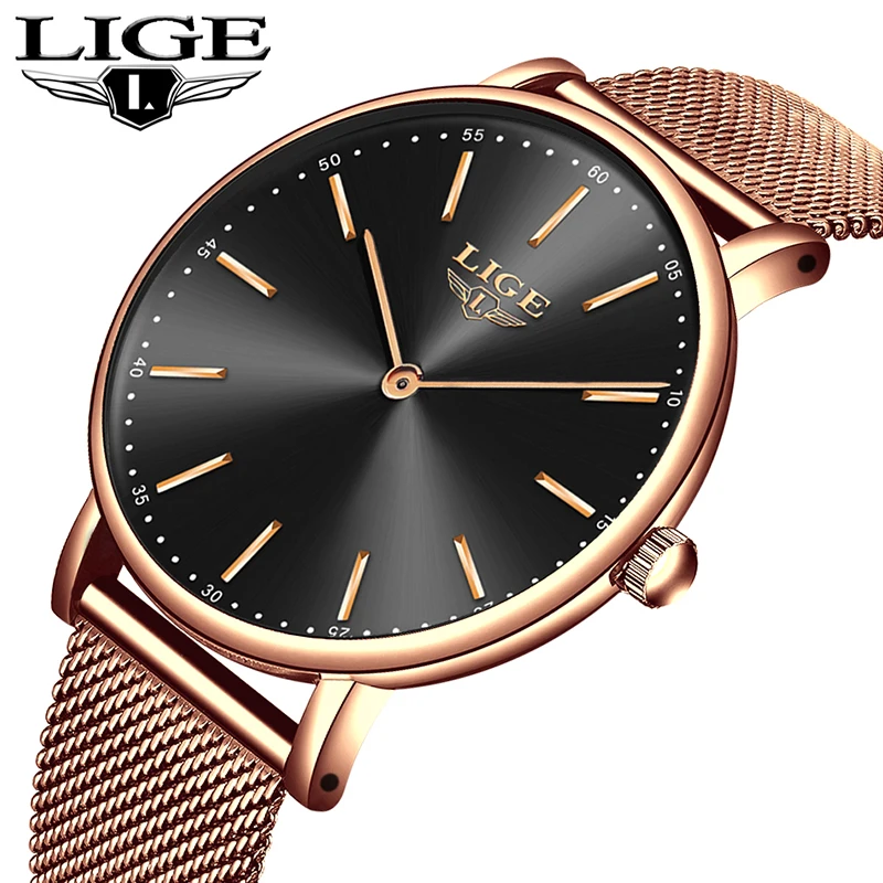 2018LIGEMensWatches Top Brand Luxury Men Stainless Steel Waterproof Watch Mens Casual Sport Quartz wrist watch Relogio Masculino