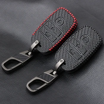 

Carbon Fiber Style Car Key Case Cover Bag Keychain For Kia Rio K3 Ceed Sportage Soul Sorento Cerato Spectra Carens Accessories