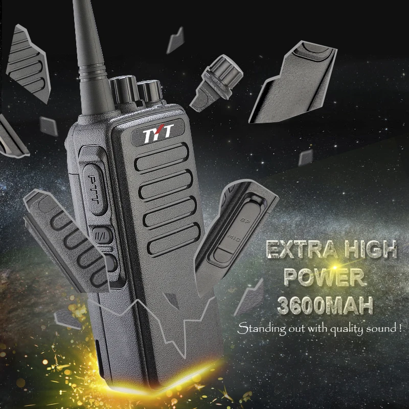 Самый мощный TYT Max 10W Walkie Talkie TC 3000A с 3600MAH батареей голосовое шифрование